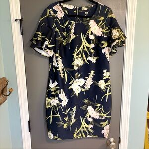 Tommy Hilfiger Navy Floral Midi Dress